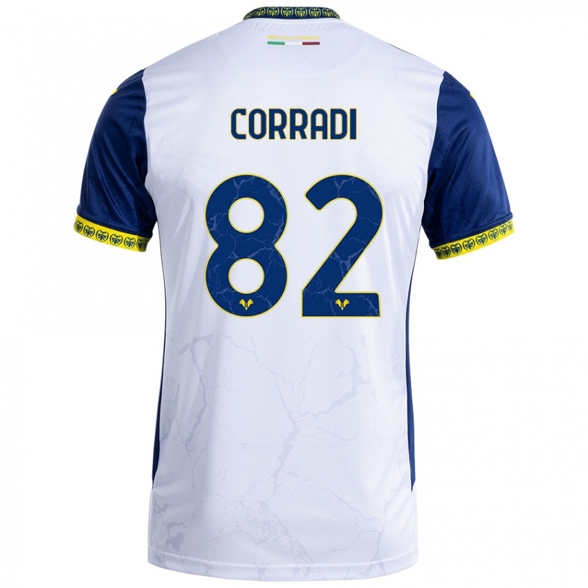 Niño Camiseta Christian Corradi #82 Blanco Azul 2ª Equipación 2024/25 La Camisa Perú