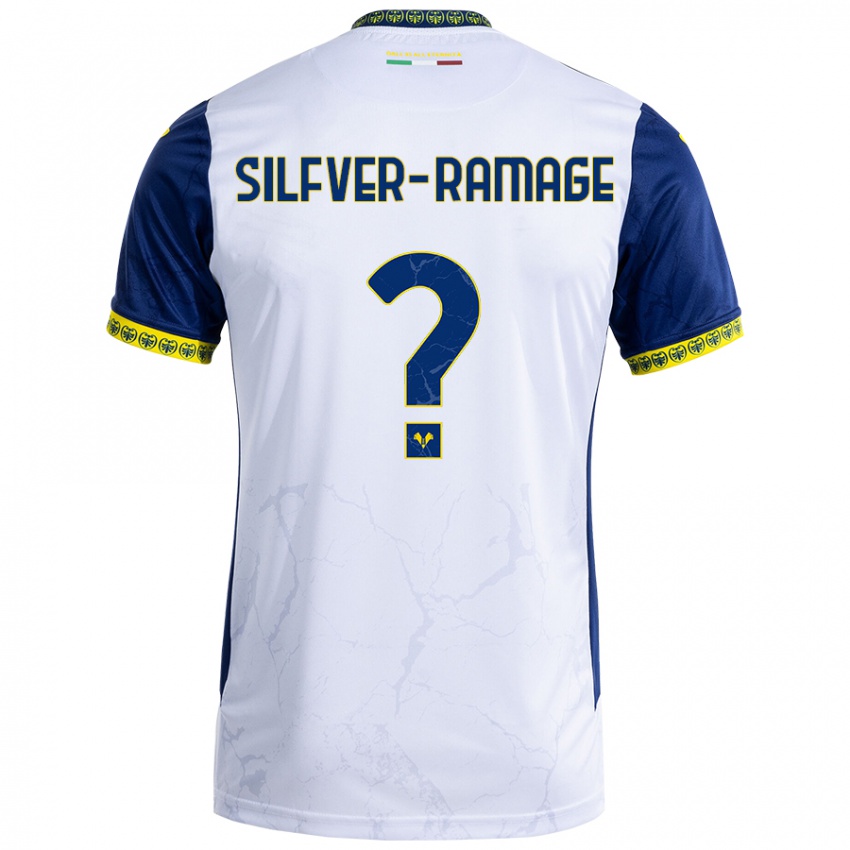 Niño Camiseta William Silfver-Ramage #0 Blanco Azul 2ª Equipación 2024/25 La Camisa Perú