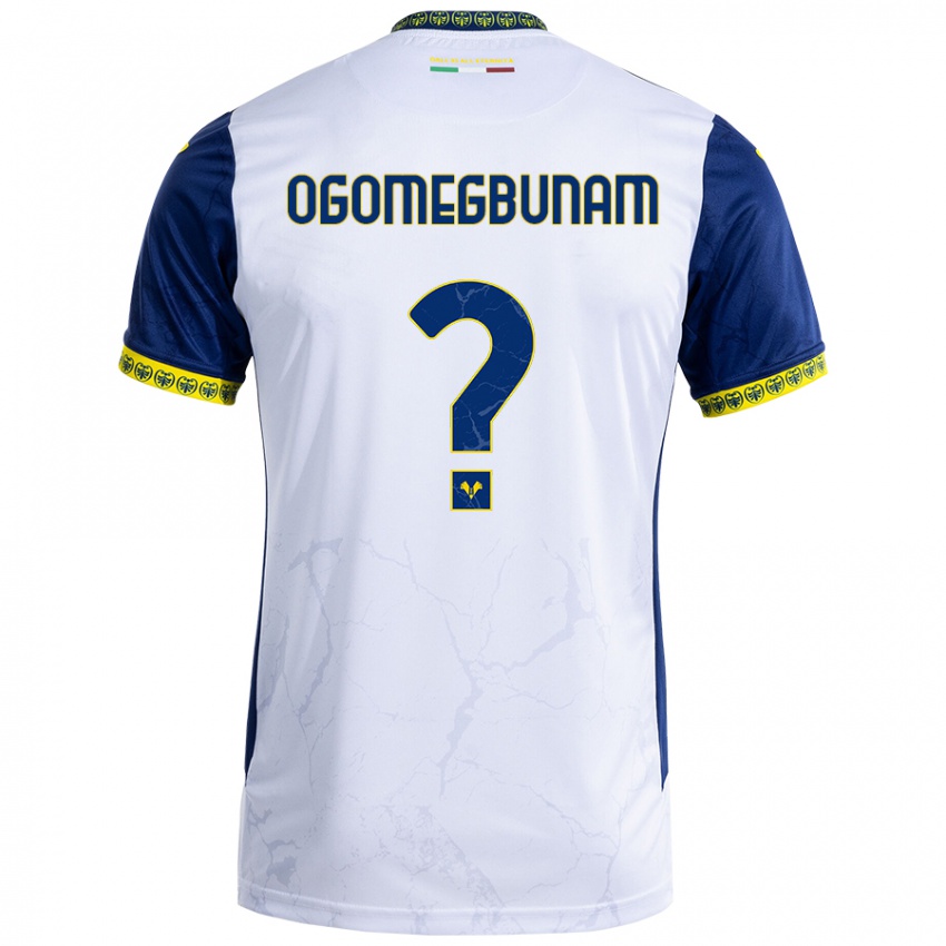 Niño Camiseta Izu Ogomegbunam #0 Blanco Azul 2ª Equipación 2024/25 La Camisa Perú