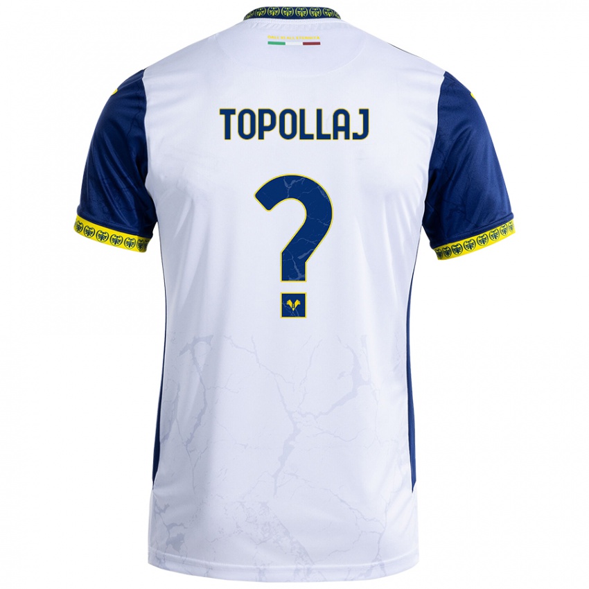 Niño Camiseta Mark Topollaj #0 Blanco Azul 2ª Equipación 2024/25 La Camisa Perú