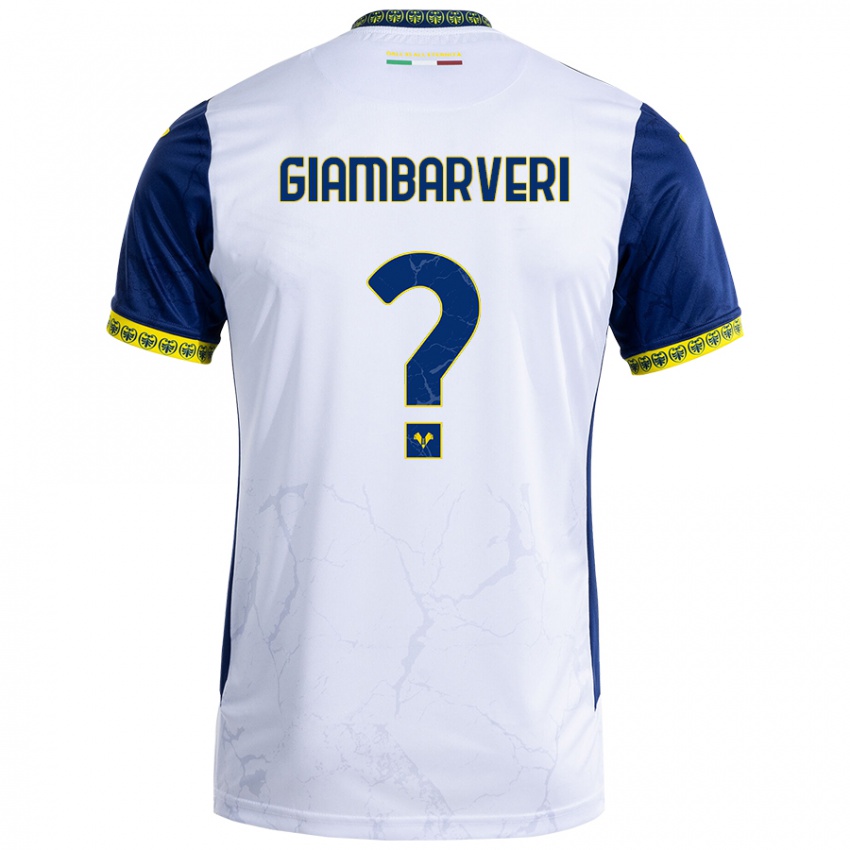 Niño Camiseta Mattia Giambarveri #0 Blanco Azul 2ª Equipación 2024/25 La Camisa Perú