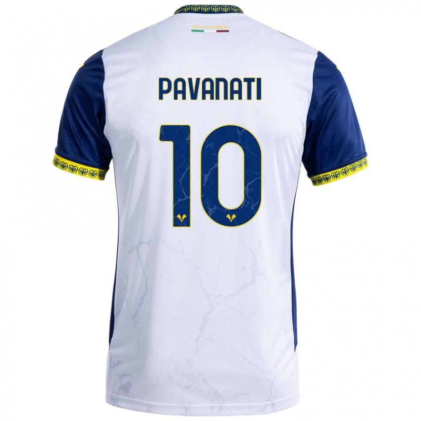 Niño Camiseta Alessandro Pavanati #10 Blanco Azul 2ª Equipación 2024/25 La Camisa Perú