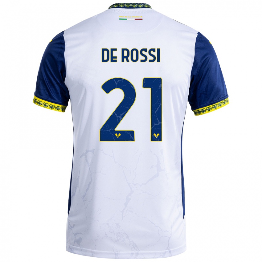 Niño Camiseta Michele De Rossi #21 Blanco Azul 2ª Equipación 2024/25 La Camisa Perú