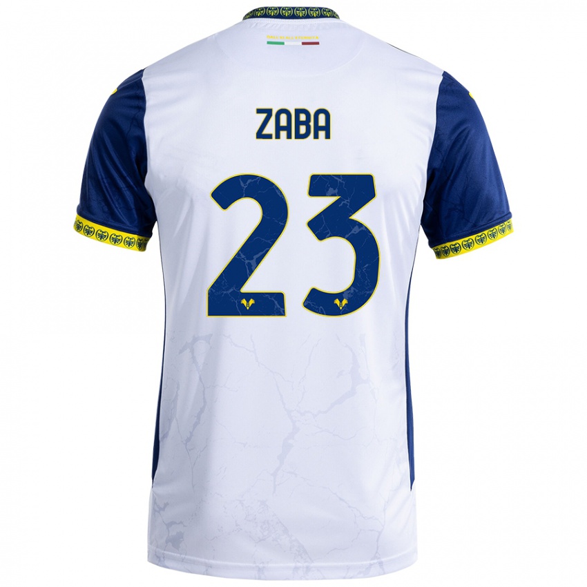 Niño Camiseta Nelson Zaba #23 Blanco Azul 2ª Equipación 2024/25 La Camisa Perú