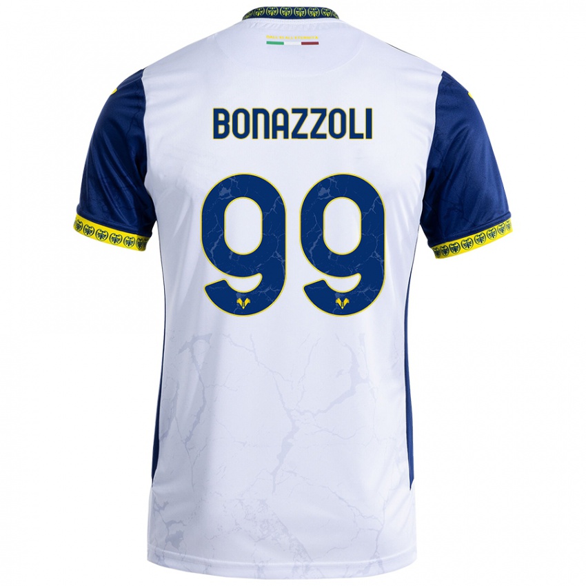 Niño Camiseta Federico Bonazzoli #99 Blanco Azul 2ª Equipación 2024/25 La Camisa Perú