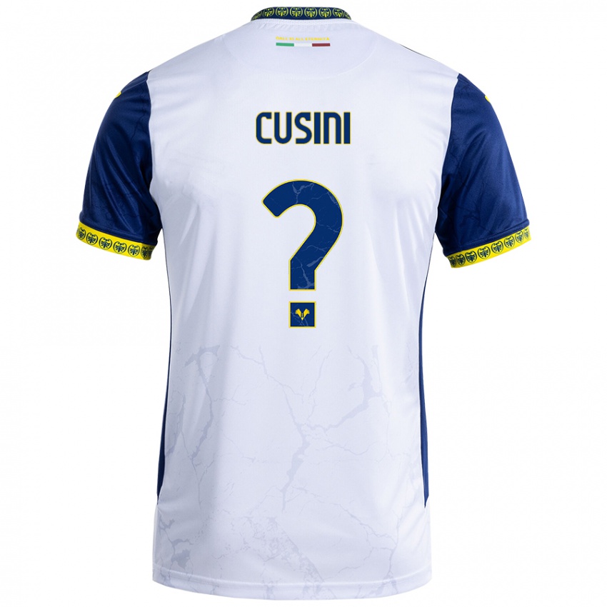 Niño Camiseta Christian Cusini #0 Blanco Azul 2ª Equipación 2024/25 La Camisa Perú