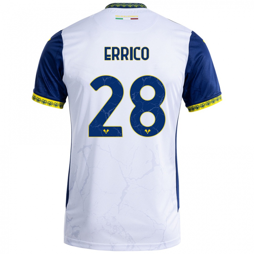 Niño Camiseta Emma Raffaella Errico #28 Blanco Azul 2ª Equipación 2024/25 La Camisa Perú