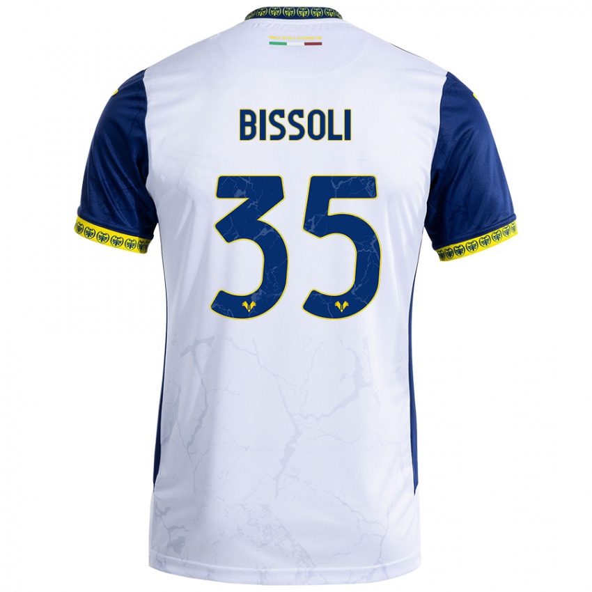 Niño Camiseta Noemí Bissoli #35 Blanco Azul 2ª Equipación 2024/25 La Camisa Perú