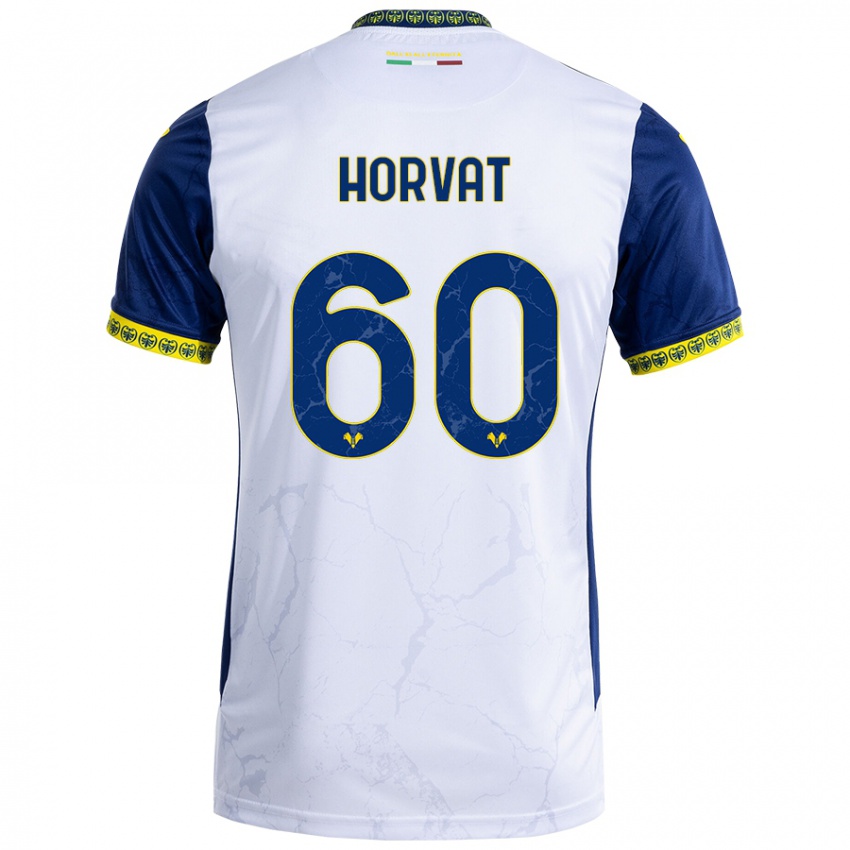 Niño Camiseta Mihaela Horvat #60 Blanco Azul 2ª Equipación 2024/25 La Camisa Perú