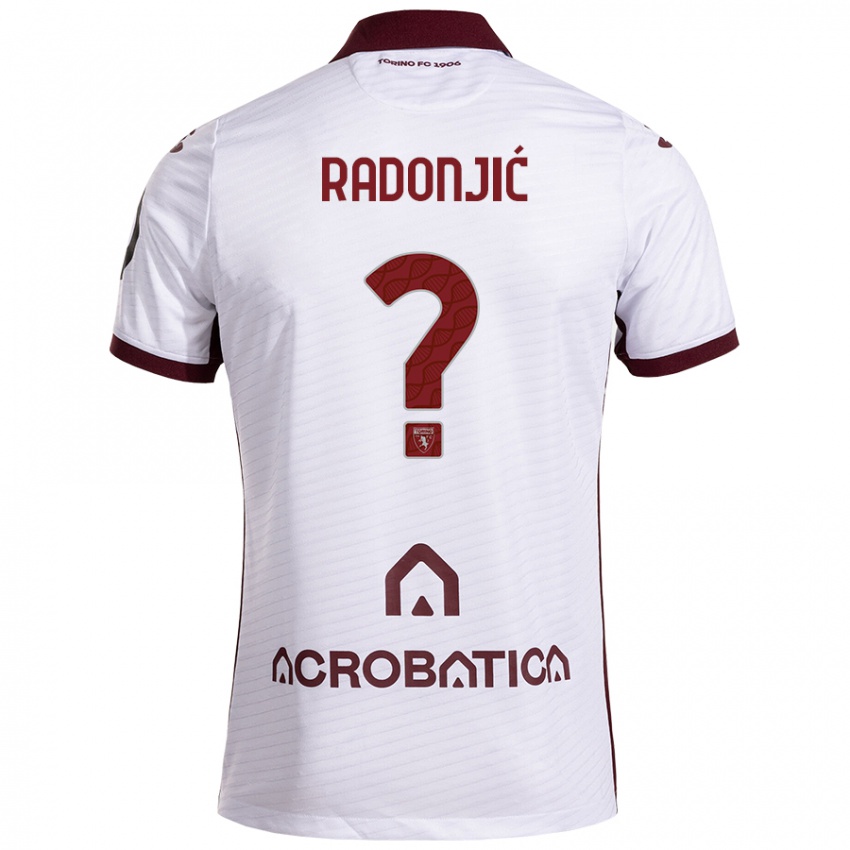 Niño Camiseta Nemanja Radonjic #0 Blanco Granate 2ª Equipación 2024/25 La Camisa Perú