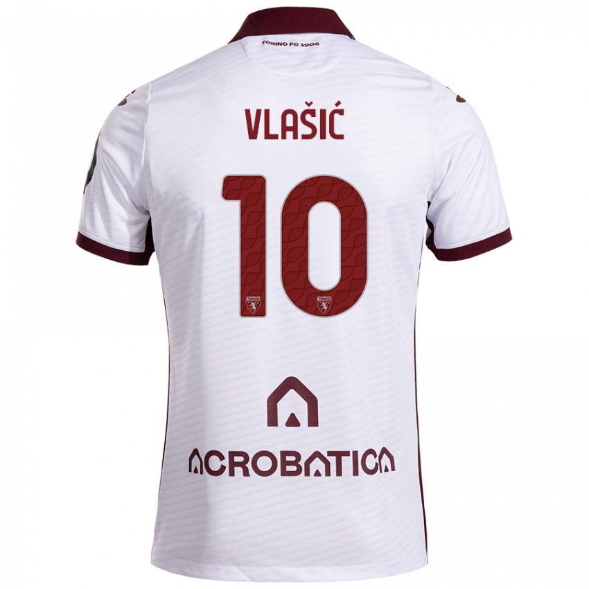 Niño Camiseta Nikola Vlašić #10 Blanco Granate 2ª Equipación 2024/25 La Camisa Perú