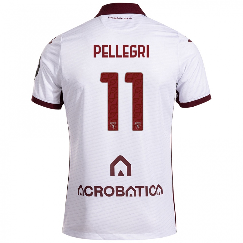 Niño Camiseta Pietro Pellegri #11 Blanco Granate 2ª Equipación 2024/25 La Camisa Perú