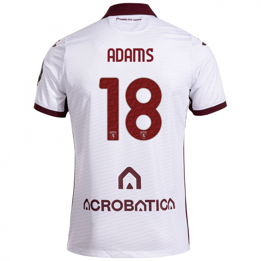 Niño Camiseta Ché Adams #18 Blanco Granate 2ª Equipación 2024/25 La Camisa Perú