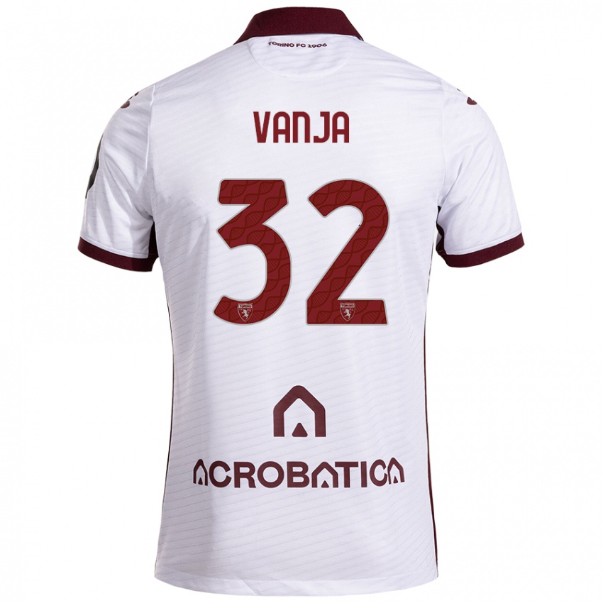 Niño Camiseta Vanja Milinković-Savić #32 Blanco Granate 2ª Equipación 2024/25 La Camisa Perú