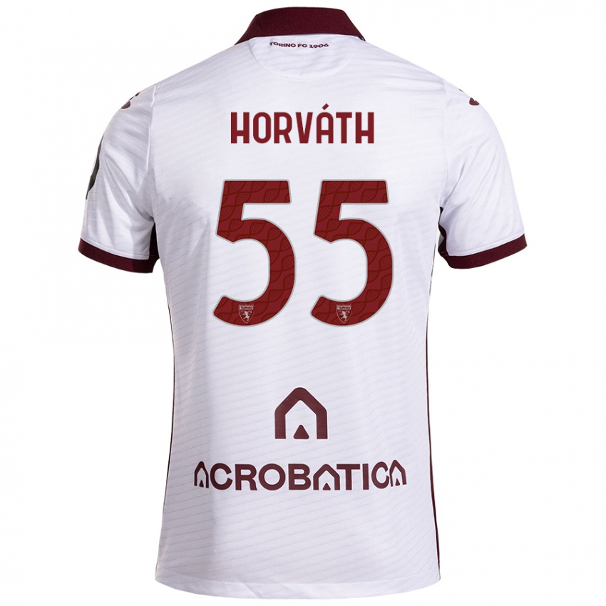 Niño Camiseta Krisztofer Horváth #55 Blanco Granate 2ª Equipación 2024/25 La Camisa Perú