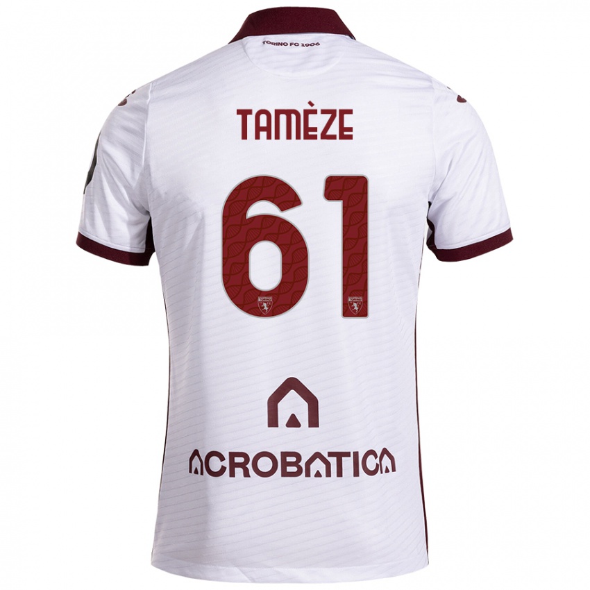 Niño Camiseta Adrien Tamèze #61 Blanco Granate 2ª Equipación 2024/25 La Camisa Perú