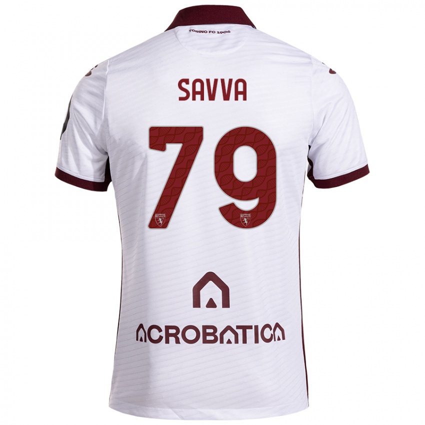 Niño Camiseta Zanos Savva #79 Blanco Granate 2ª Equipación 2024/25 La Camisa Perú