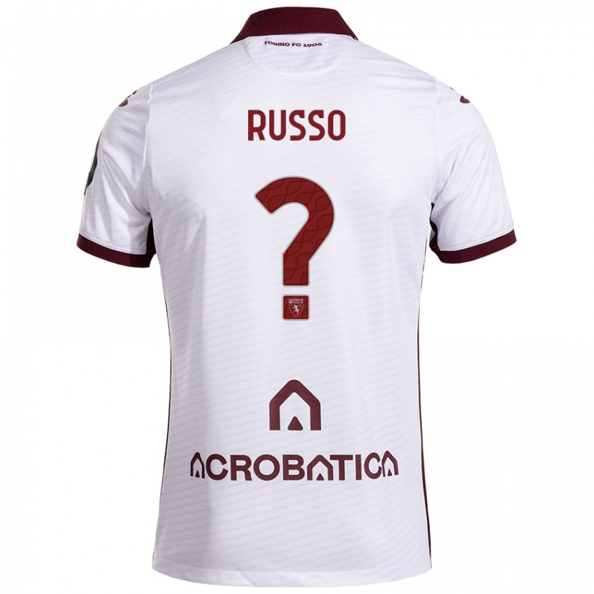 Niño Camiseta Lorenzo Russo #0 Blanco Granate 2ª Equipación 2024/25 La Camisa Perú