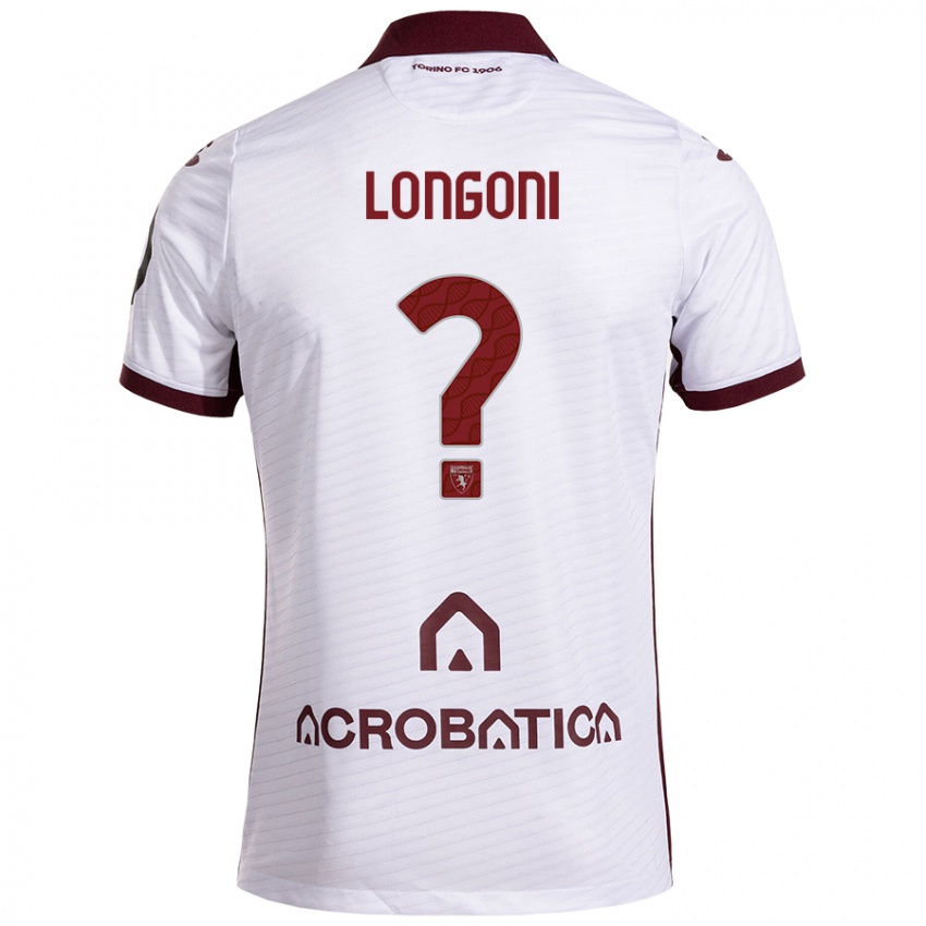 Niño Camiseta Marco Longoni #0 Blanco Granate 2ª Equipación 2024/25 La Camisa Perú