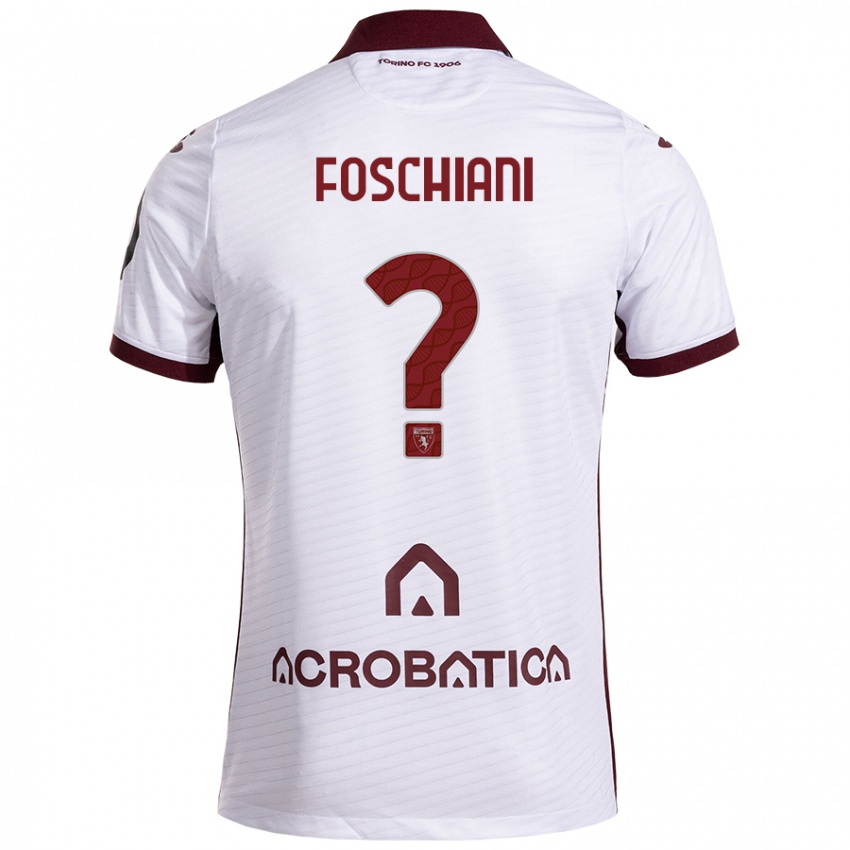 Niño Camiseta Francesco Foschiani #0 Blanco Granate 2ª Equipación 2024/25 La Camisa Perú