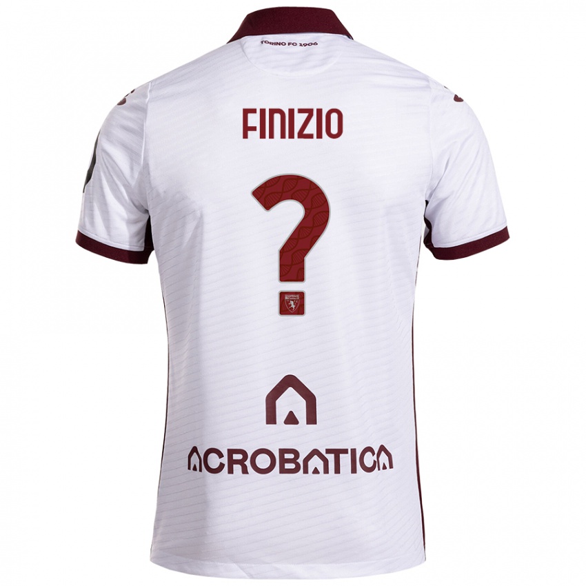 Niño Camiseta Davide Finizio #0 Blanco Granate 2ª Equipación 2024/25 La Camisa Perú