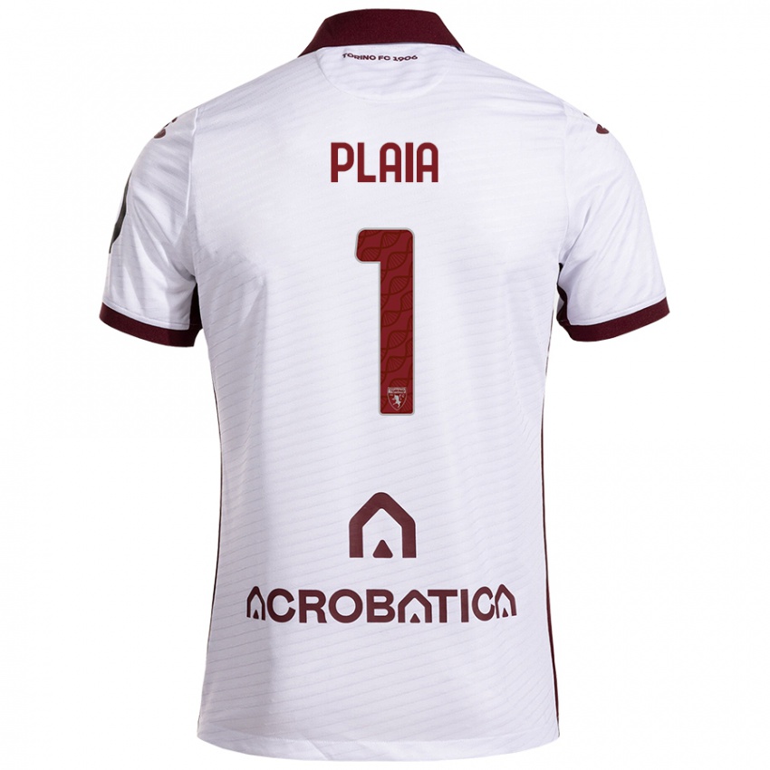 Niño Camiseta Francesco Plaia #1 Blanco Granate 2ª Equipación 2024/25 La Camisa Perú