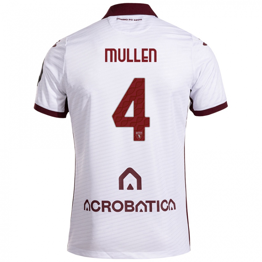 Niño Camiseta Senan Mullen #4 Blanco Granate 2ª Equipación 2024/25 La Camisa Perú