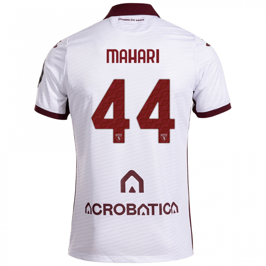 Niño Camiseta Efdon Mahari #44 Blanco Granate 2ª Equipación 2024/25 La Camisa Perú