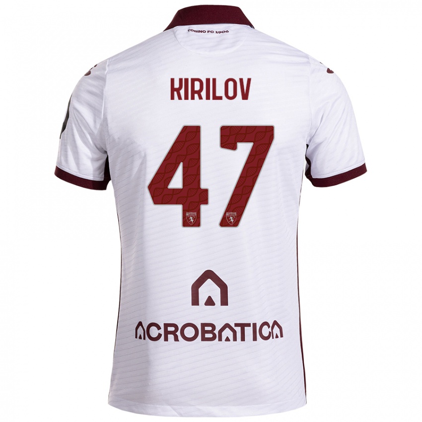 Niño Camiseta Martin Kirilov #47 Blanco Granate 2ª Equipación 2024/25 La Camisa Perú