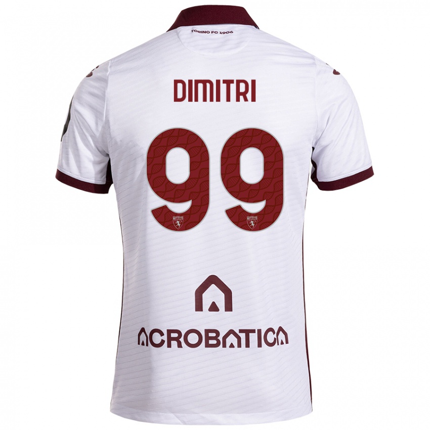 Niño Camiseta Matteo Dimitri #99 Blanco Granate 2ª Equipación 2024/25 La Camisa Perú