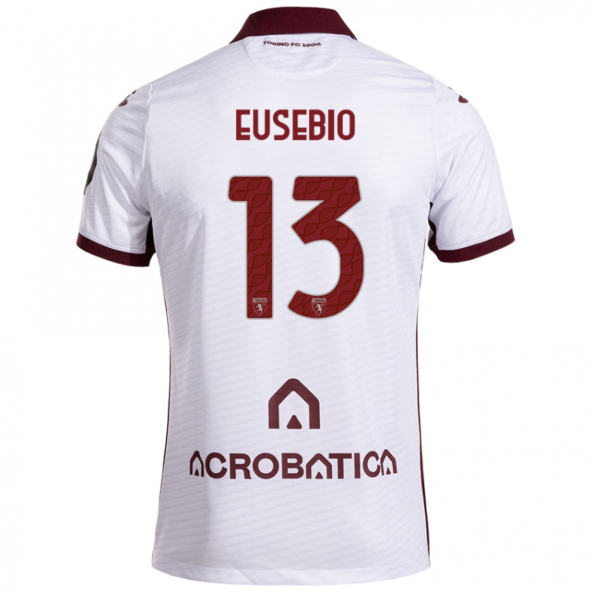 Niño Camiseta Chiara Eusebio #13 Blanco Granate 2ª Equipación 2024/25 La Camisa Perú