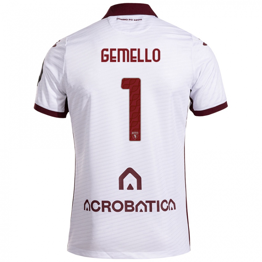 Niño Camiseta Luca Gemello #1 Blanco Granate 2ª Equipación 2024/25 La Camisa Perú