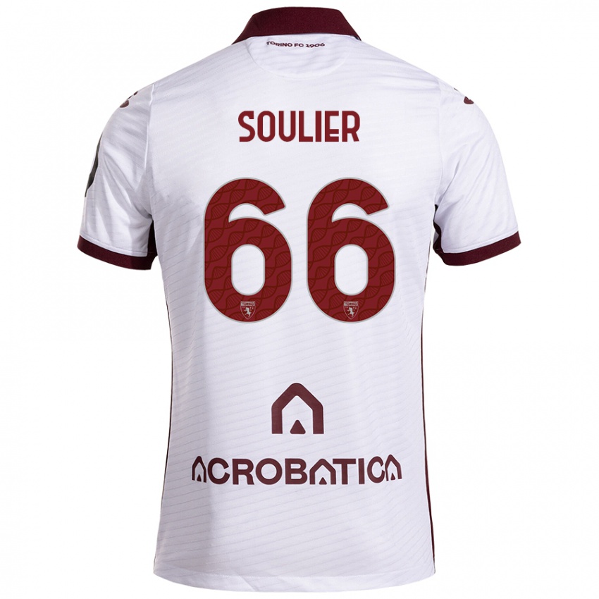 Niño Camiseta Evan Soulier #66 Blanco Granate 2ª Equipación 2024/25 La Camisa Perú