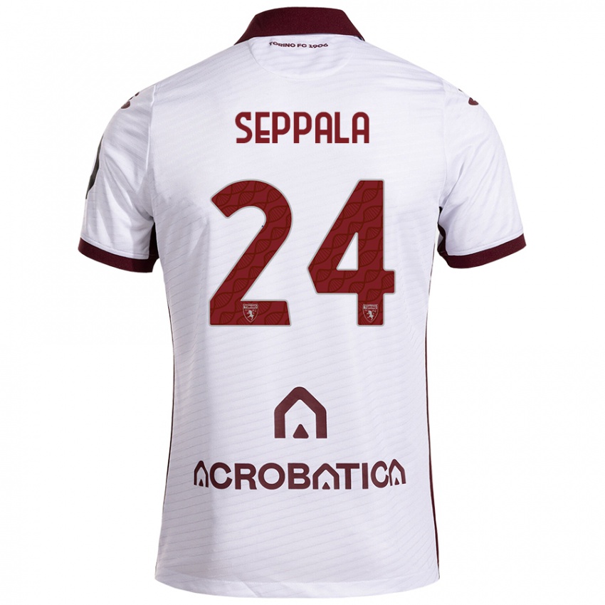 Niño Camiseta Rosa Lappi-Seppälä #24 Blanco Granate 2ª Equipación 2024/25 La Camisa Perú