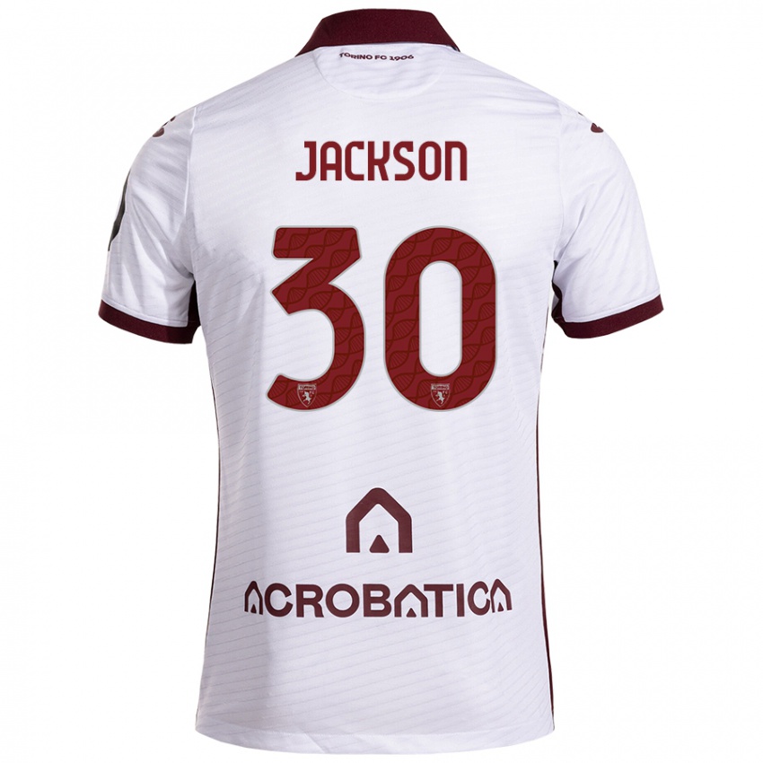 Niño Camiseta Michael Jackson #30 Blanco Granate 2ª Equipación 2024/25 La Camisa Perú