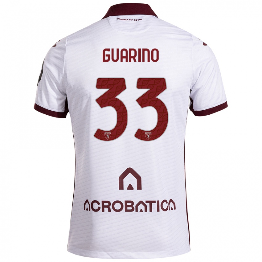 Niño Camiseta Rita Guarino #33 Blanco Granate 2ª Equipación 2024/25 La Camisa Perú