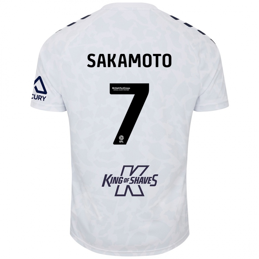 Niño Camiseta Tatsuhiro Sakamoto #7 Blanco 2ª Equipación 2024/25 La Camisa Perú