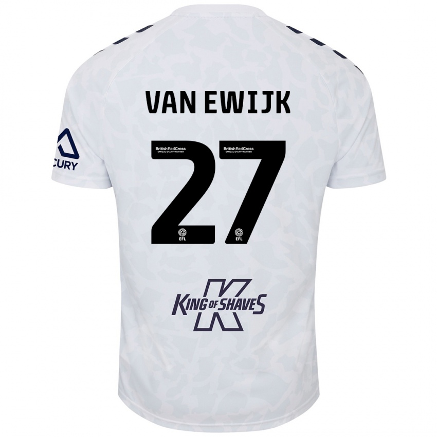 Niño Camiseta Milan Van Ewijk #27 Blanco 2ª Equipación 2024/25 La Camisa Perú