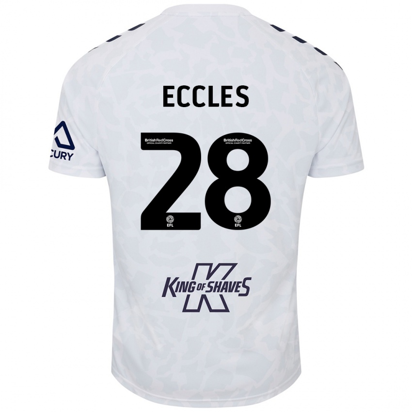 Niño Camiseta Josh Eccles #28 Blanco 2ª Equipación 2024/25 La Camisa Perú