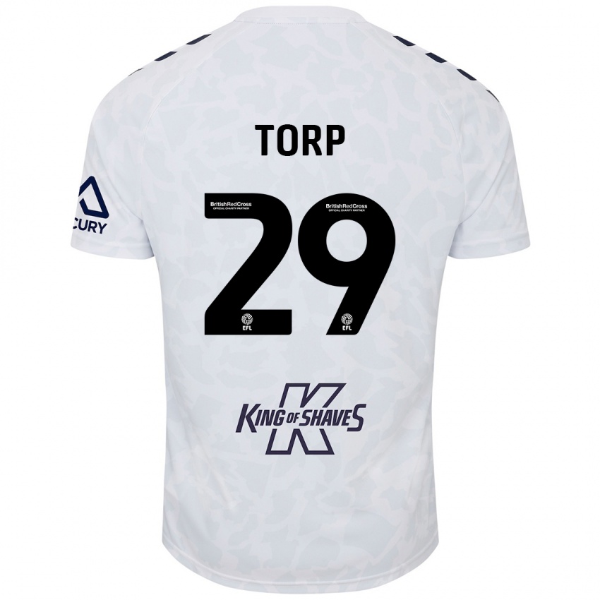 Niño Camiseta Victor Torp #29 Blanco 2ª Equipación 2024/25 La Camisa Perú