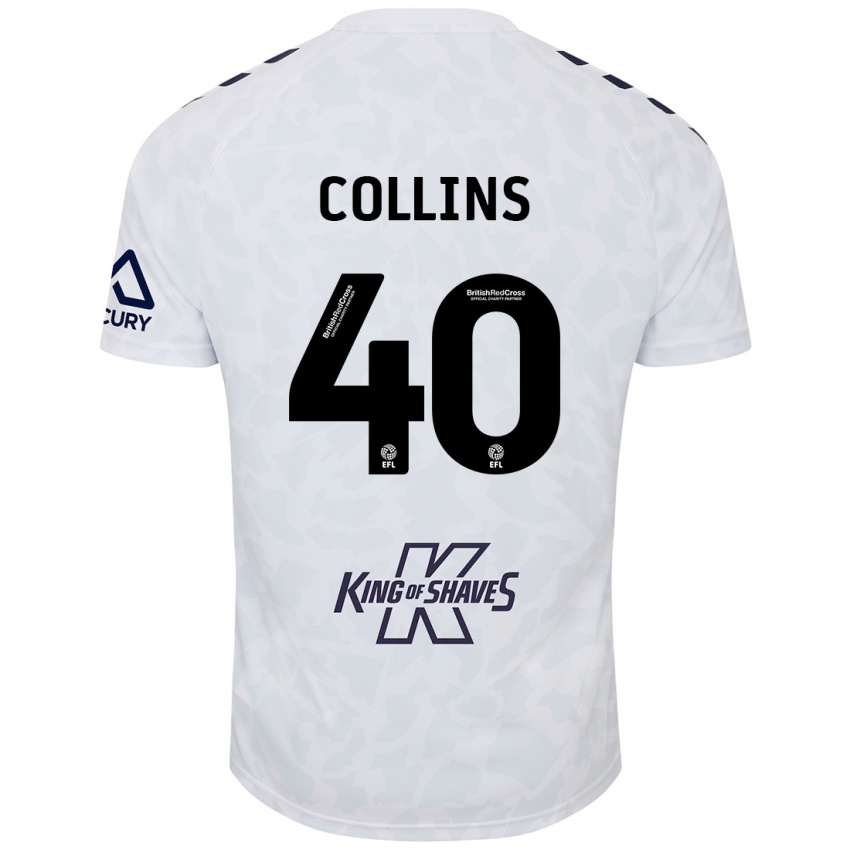 Niño Camiseta Brad Collins #40 Blanco 2ª Equipación 2024/25 La Camisa Perú