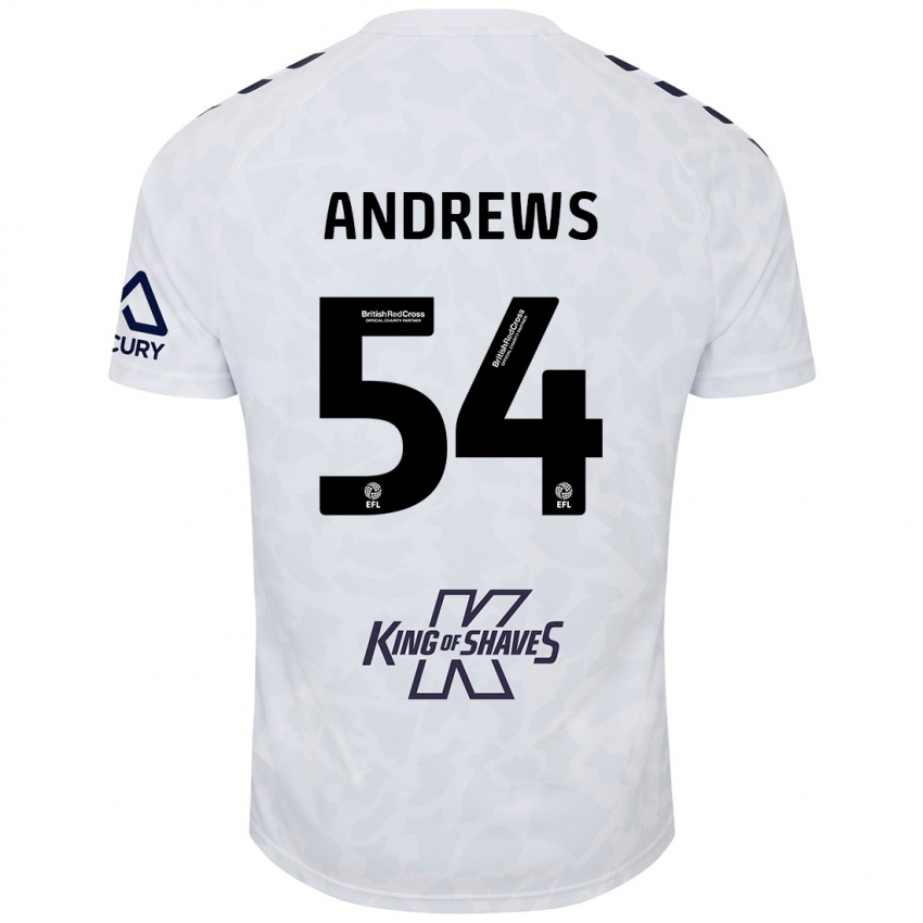 Niño Camiseta Kai Andrews #54 Blanco 2ª Equipación 2024/25 La Camisa Perú