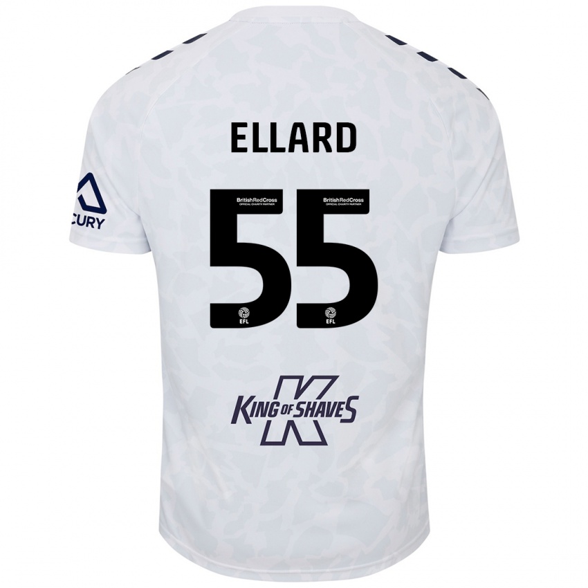 Niño Camiseta Aston Ellard #55 Blanco 2ª Equipación 2024/25 La Camisa Perú