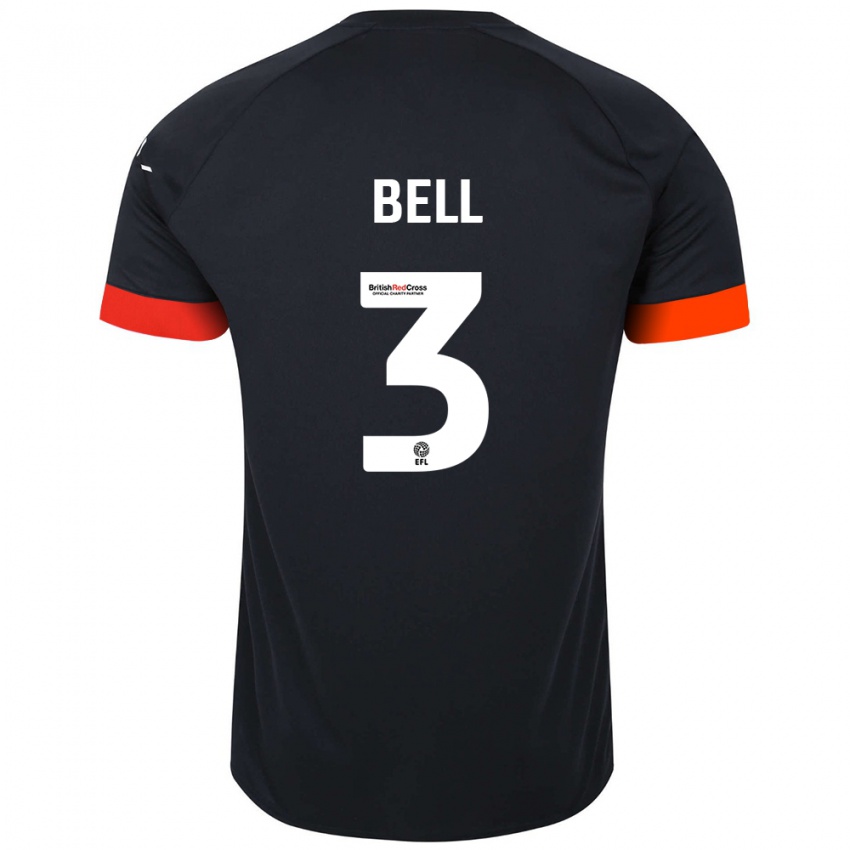 Niño Camiseta Amari'i Bell #3 Negro Naranja 2ª Equipación 2024/25 La Camisa Perú