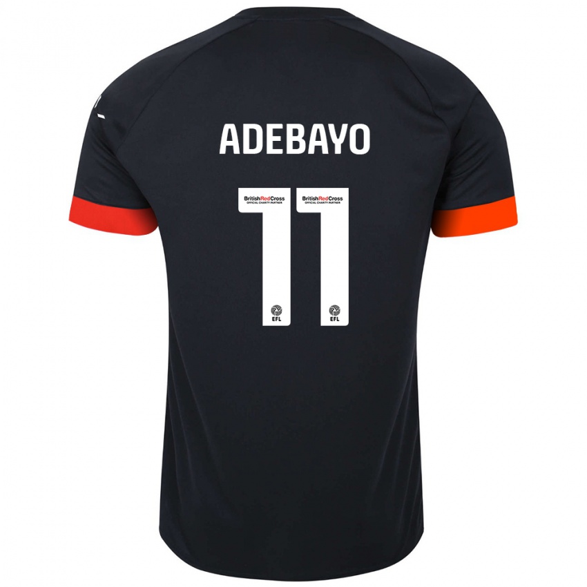 Niño Camiseta Elijah Adebayo #11 Negro Naranja 2ª Equipación 2024/25 La Camisa Perú