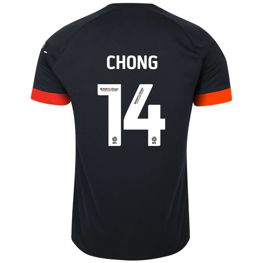 Niño Camiseta Tahith Chong #14 Negro Naranja 2ª Equipación 2024/25 La Camisa Perú