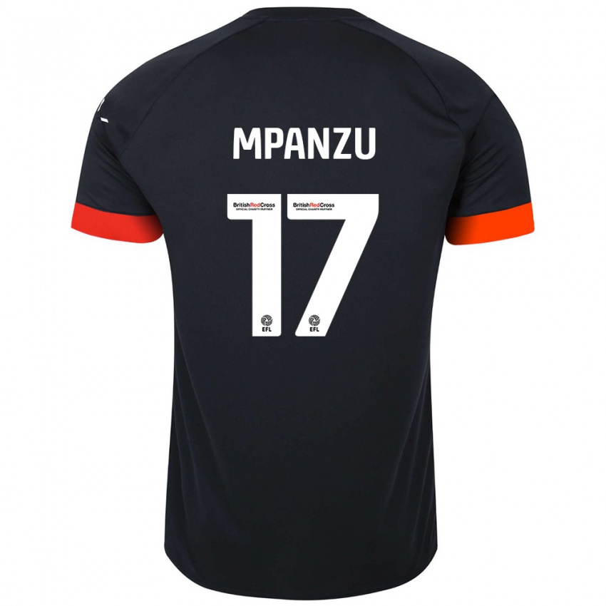 Niño Camiseta Pelly Ruddock Mpanzu #17 Negro Naranja 2ª Equipación 2024/25 La Camisa Perú