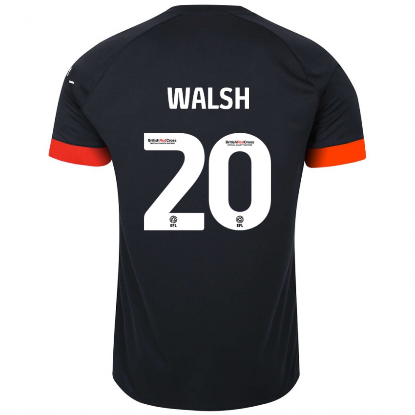 Niño Camiseta Liam Walsh #20 Negro Naranja 2ª Equipación 2024/25 La Camisa Perú