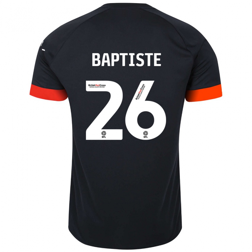 Niño Camiseta Shandon Baptiste #26 Negro Naranja 2ª Equipación 2024/25 La Camisa Perú