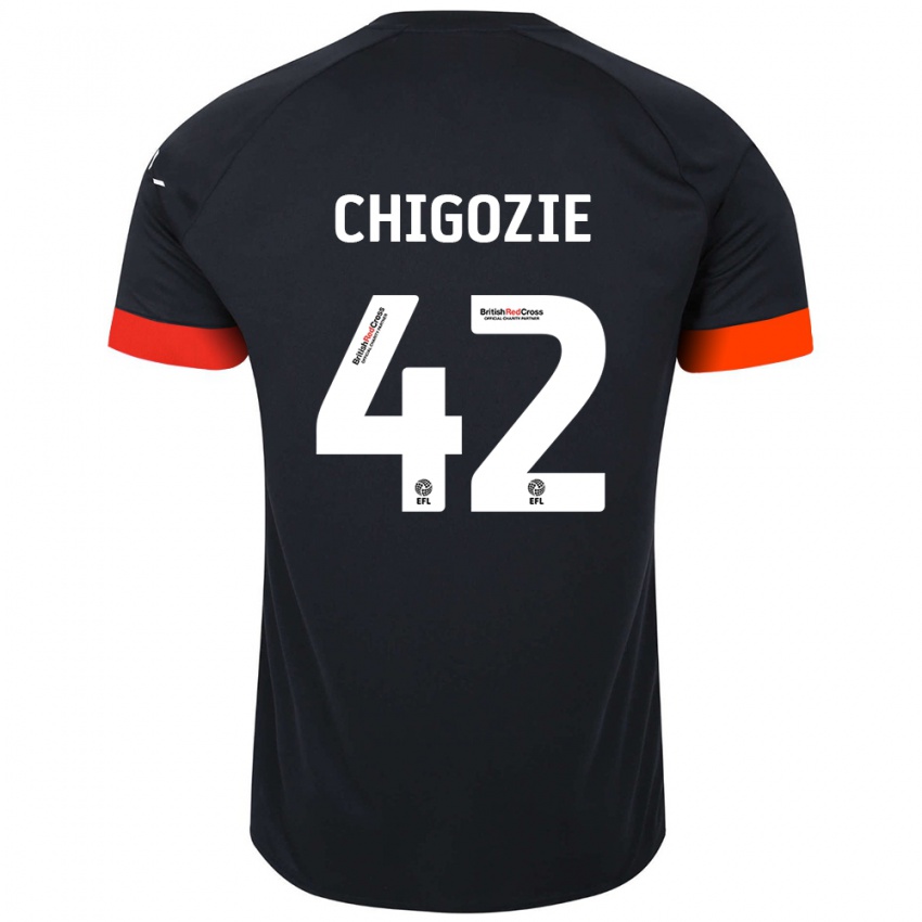 Niño Camiseta Christian Chigozie #42 Negro Naranja 2ª Equipación 2024/25 La Camisa Perú